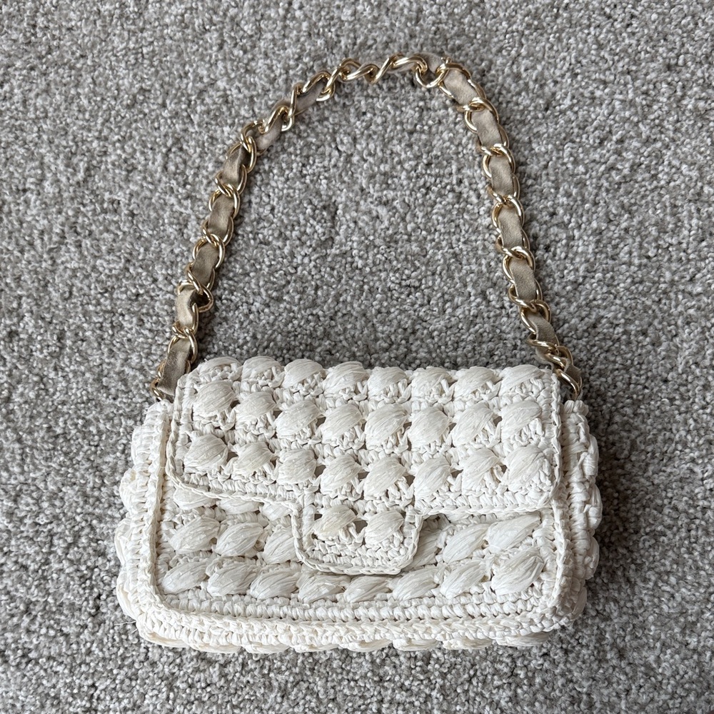 Caterina Bertini Woven Rafia Shoulder Bag